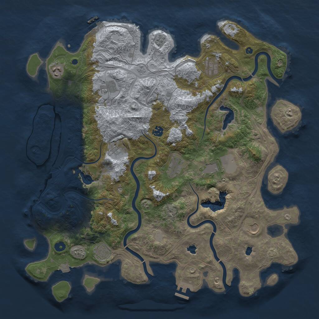 Rust Map: Procedural Map, Size: 4500, Seed: 68745, 16 Monuments