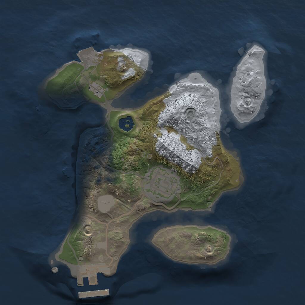 Rust Map: Procedural Map, Size: 2000, Seed: 2435312, 3 Monuments