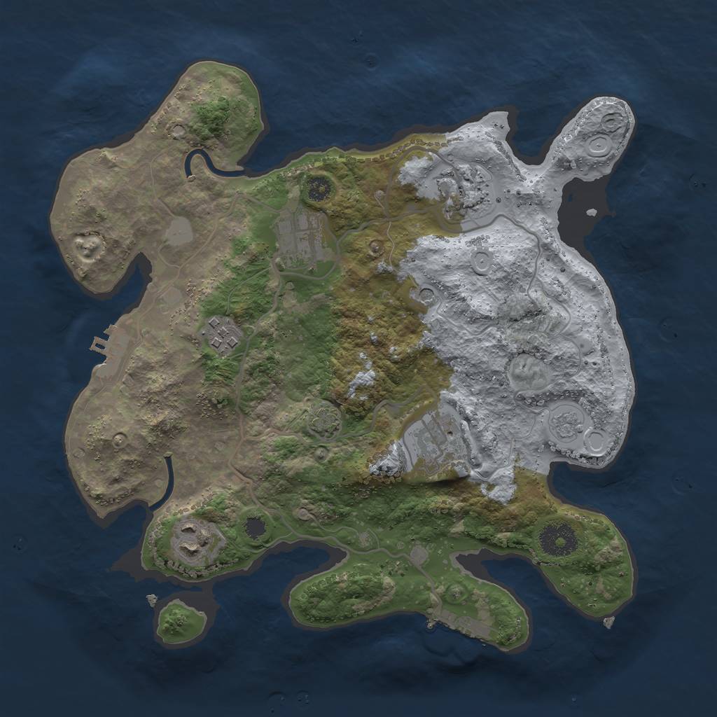 Rust Map: Procedural Map, Size: 3000, Seed: 29243, 13 Monuments