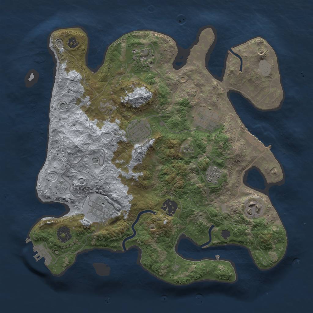 Rust Map: Procedural Map, Size: 3000, Seed: 15858581, 14 Monuments
