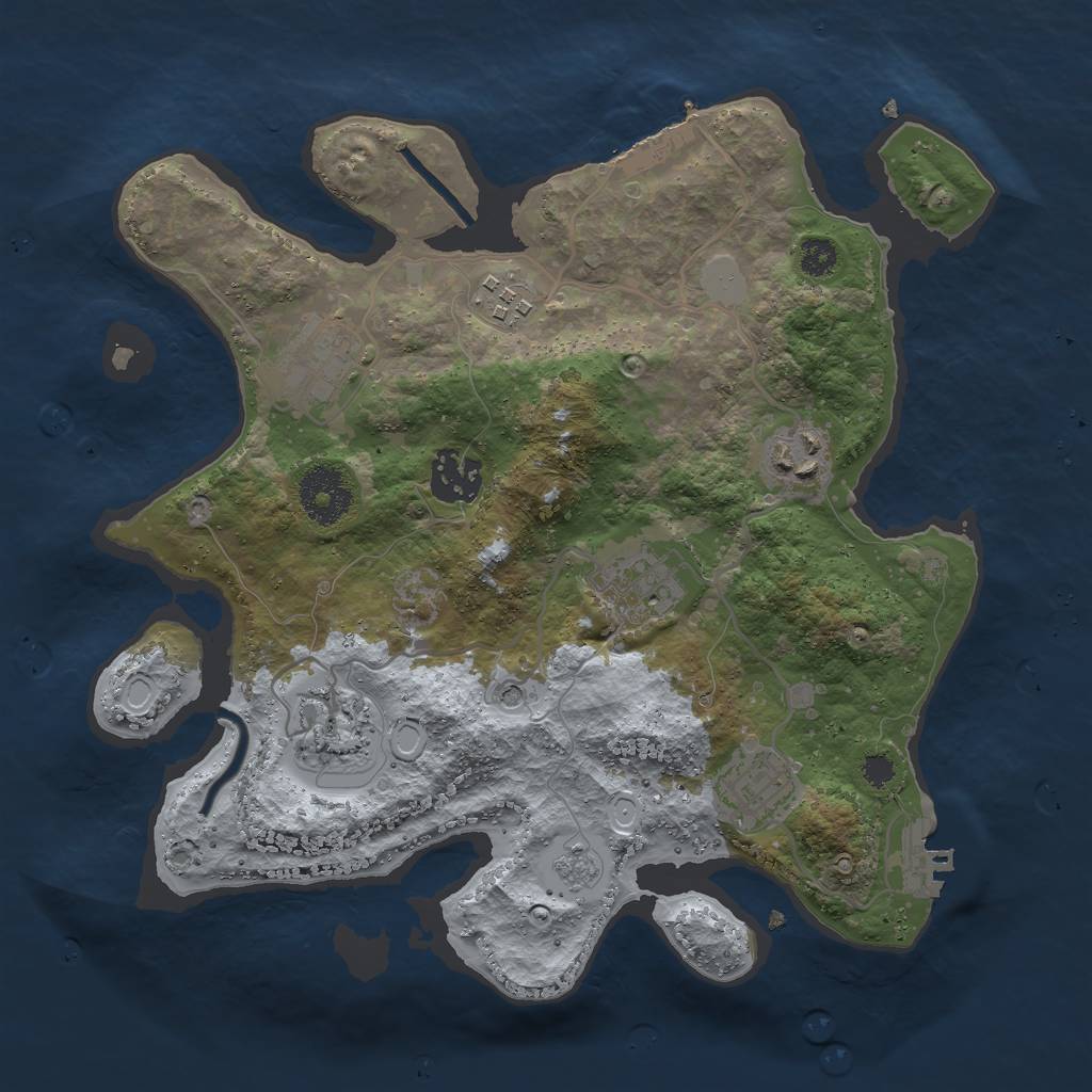 Rust Map: Procedural Map, Size: 3000, Seed: 1657028018, 14 Monuments