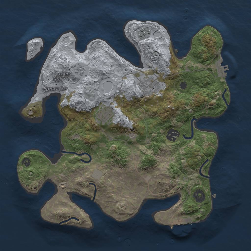 Rust Map: Procedural Map, Size: 3000, Seed: 9972, 11 Monuments