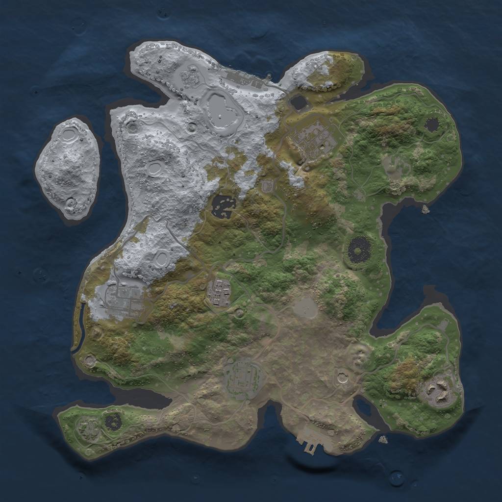 Rust Map: Procedural Map, Size: 3000, Seed: 26846, 14 Monuments
