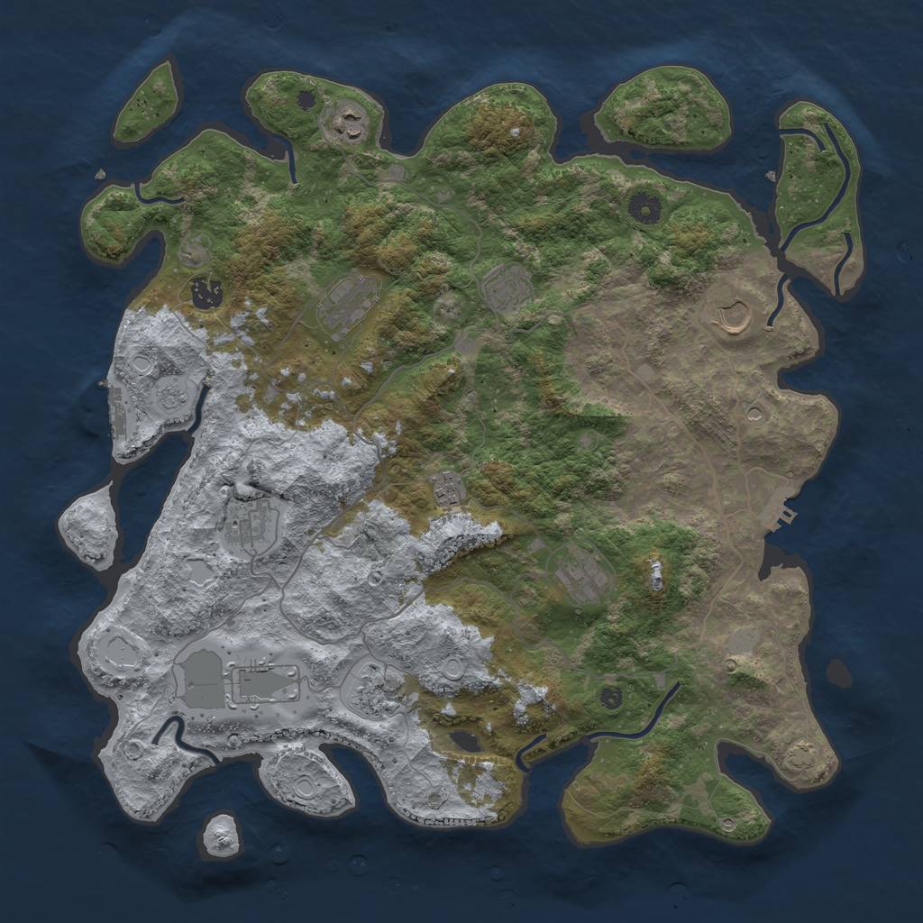 Rust Map: Procedural Map, Size: 4200, Seed: 3251654, 18 Monuments