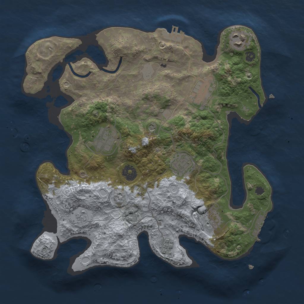 Rust Map: Procedural Map, Size: 3000, Seed: 22768, 13 Monuments