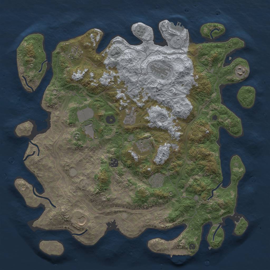 Rust Map: Procedural Map, Size: 4300, Seed: 587238490, 17 Monuments