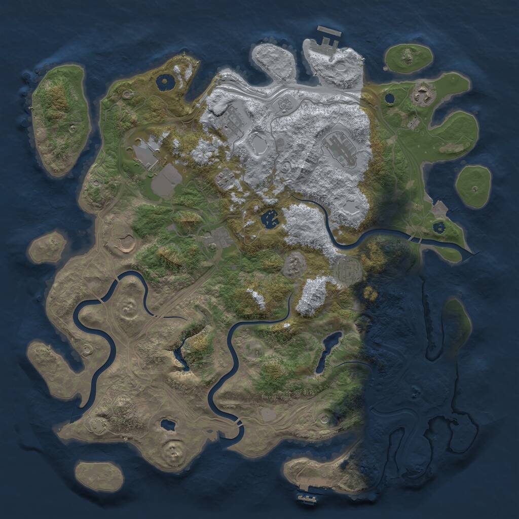 Rust Map: Procedural Map, Size: 4300, Seed: 587238490, 15 Monuments