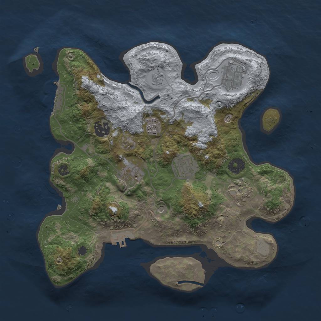 Rust Map: Procedural Map, Size: 3000, Seed: 1280103201, 13 Monuments