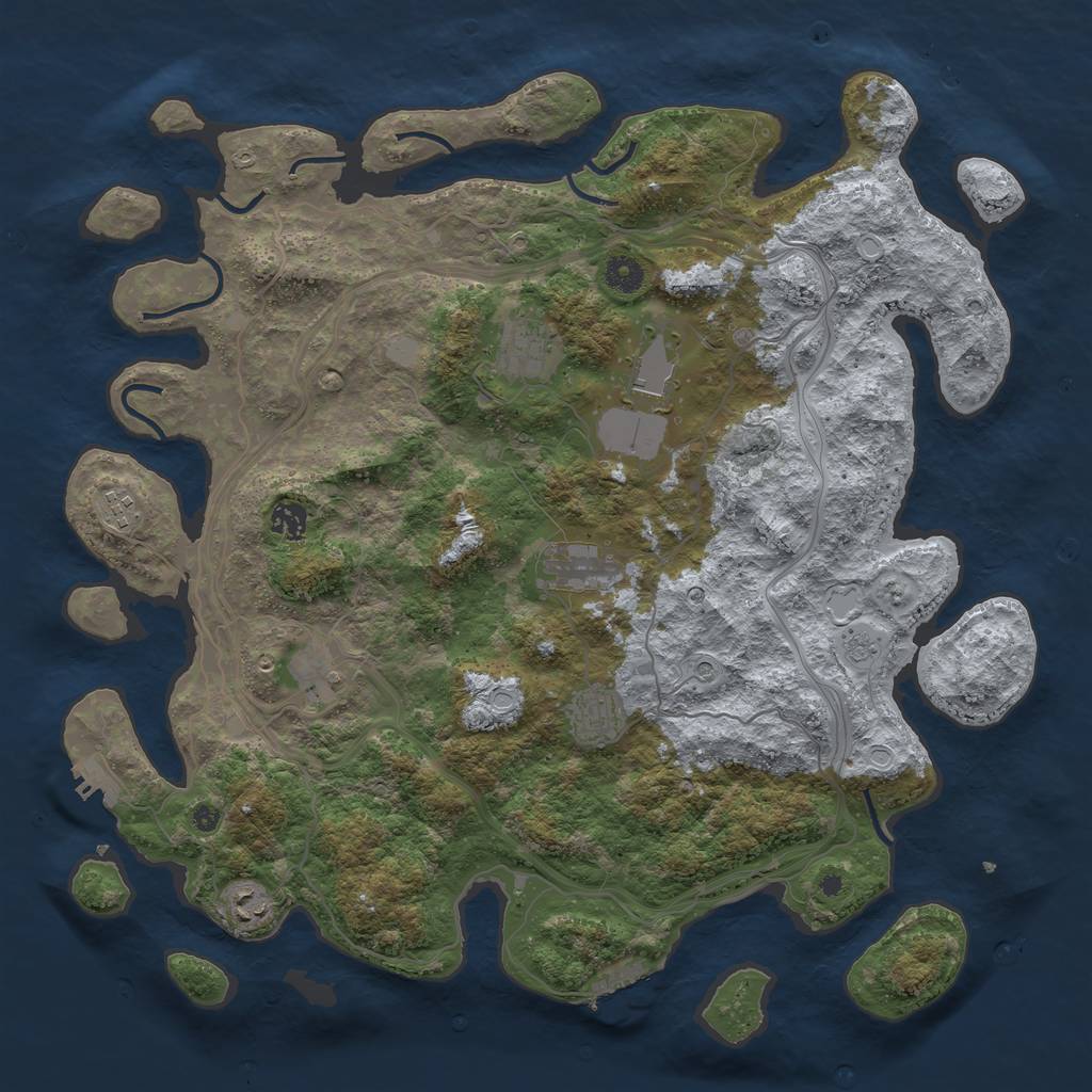 Rust Map: Procedural Map, Size: 4300, Seed: 1212665833, 15 Monuments
