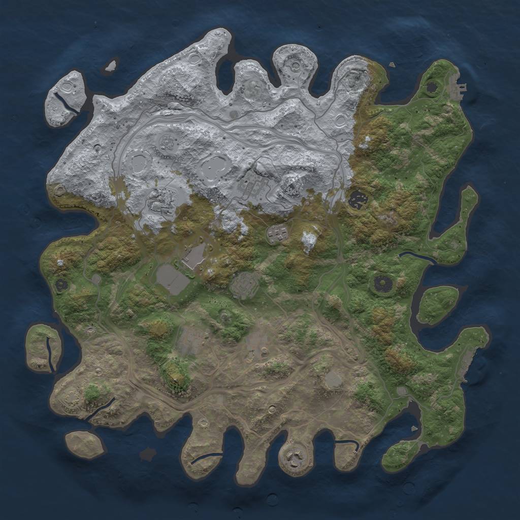 Rust Map: Procedural Map, Size: 4250, Seed: 45872398, 17 Monuments