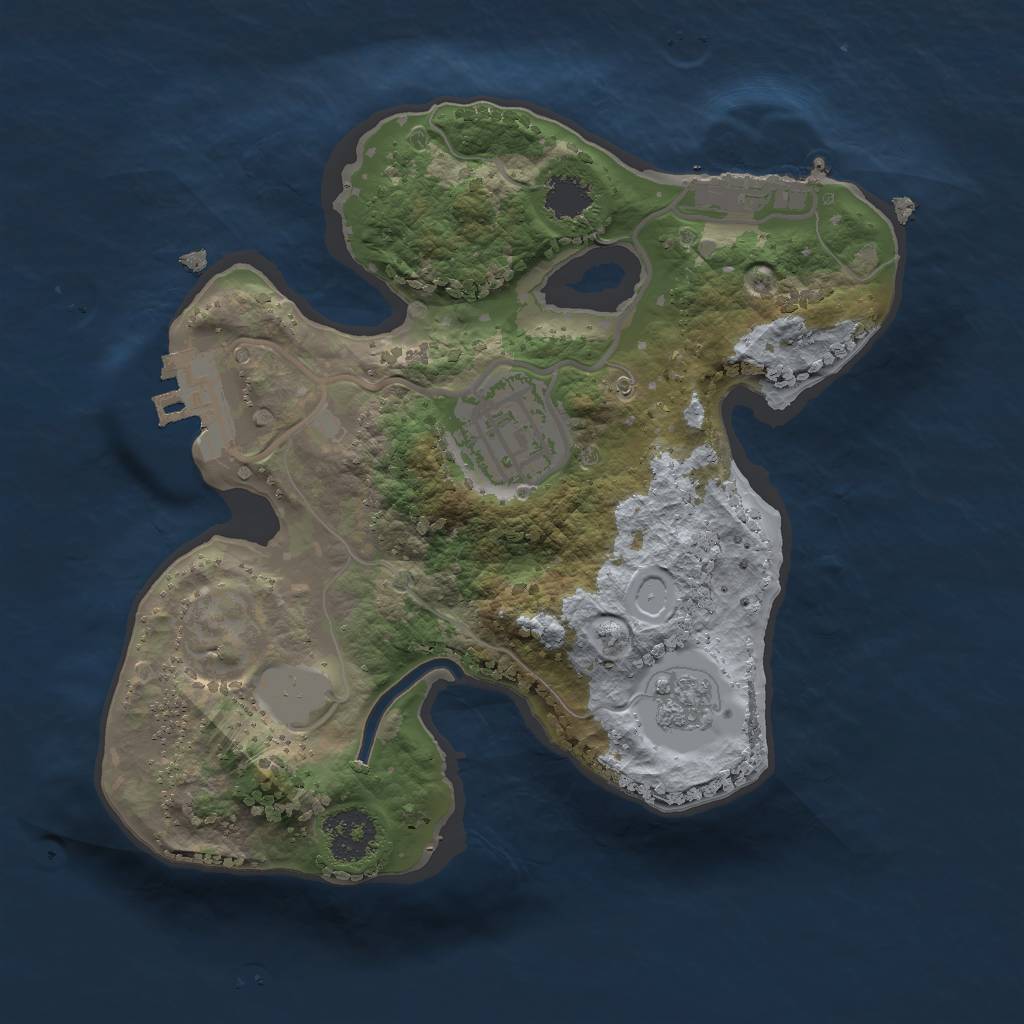 Rust Map: Procedural Map, Size: 2000, Seed: 213132313, 7 Monuments
