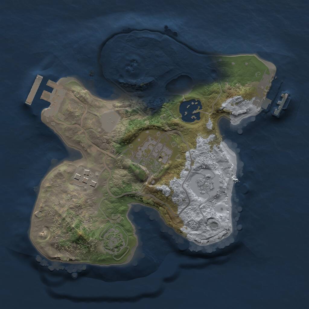Rust Map: Procedural Map, Size: 2000, Seed: 213132313, 8 Monuments