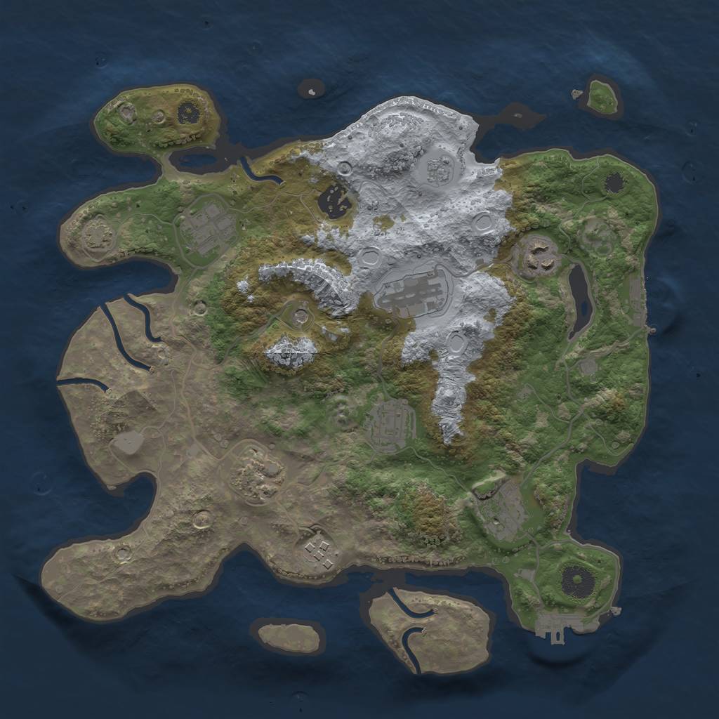 Rust Map: Procedural Map, Size: 3300, Seed: 1366733858, 16 Monuments