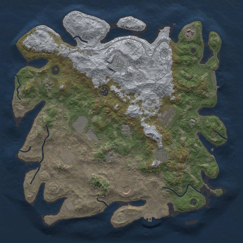 Rust Map: Procedural Map, Size: 4000, Seed: 1473943054, 18 Monuments
