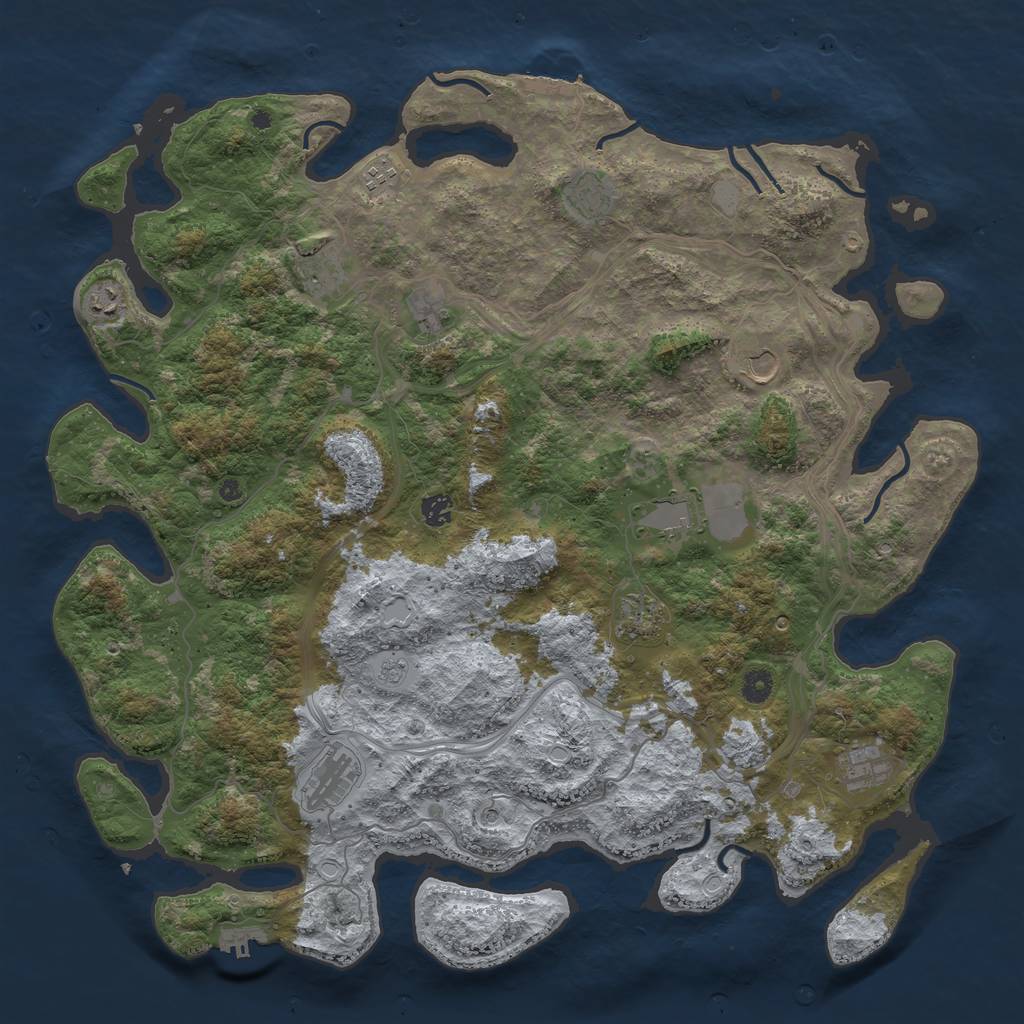 Rust Map: Procedural Map, Size: 4700, Seed: 77261, 18 Monuments