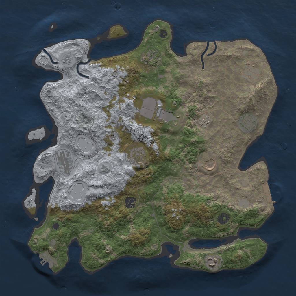 Rust Map: Procedural Map, Size: 3800, Seed: 148839, 17 Monuments