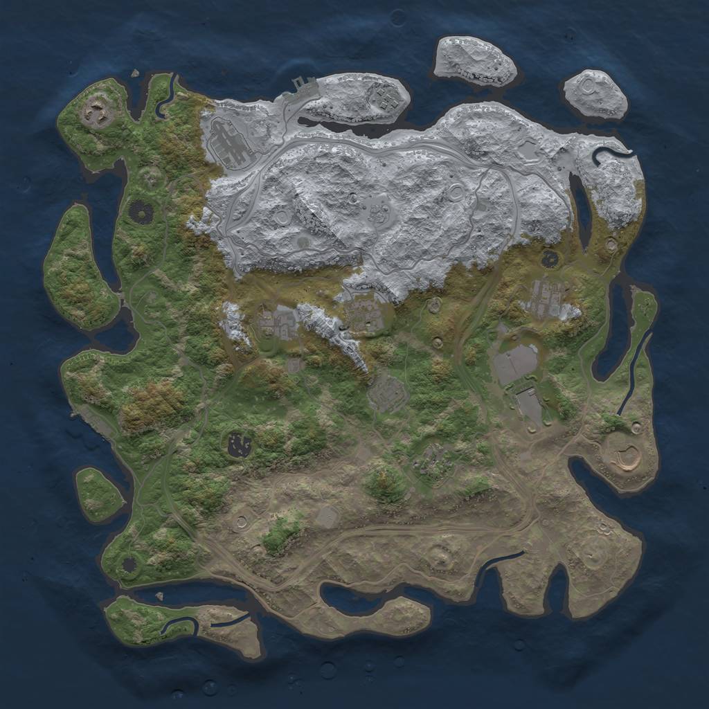 Rust Map: Procedural Map, Size: 4250, Seed: 425060099, 18 Monuments