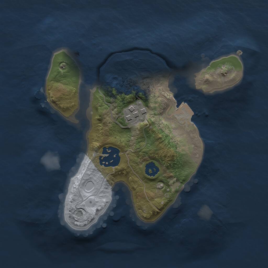 Rust Map: Procedural Map, Size: 1900, Seed: 1156101988, 3 Monuments