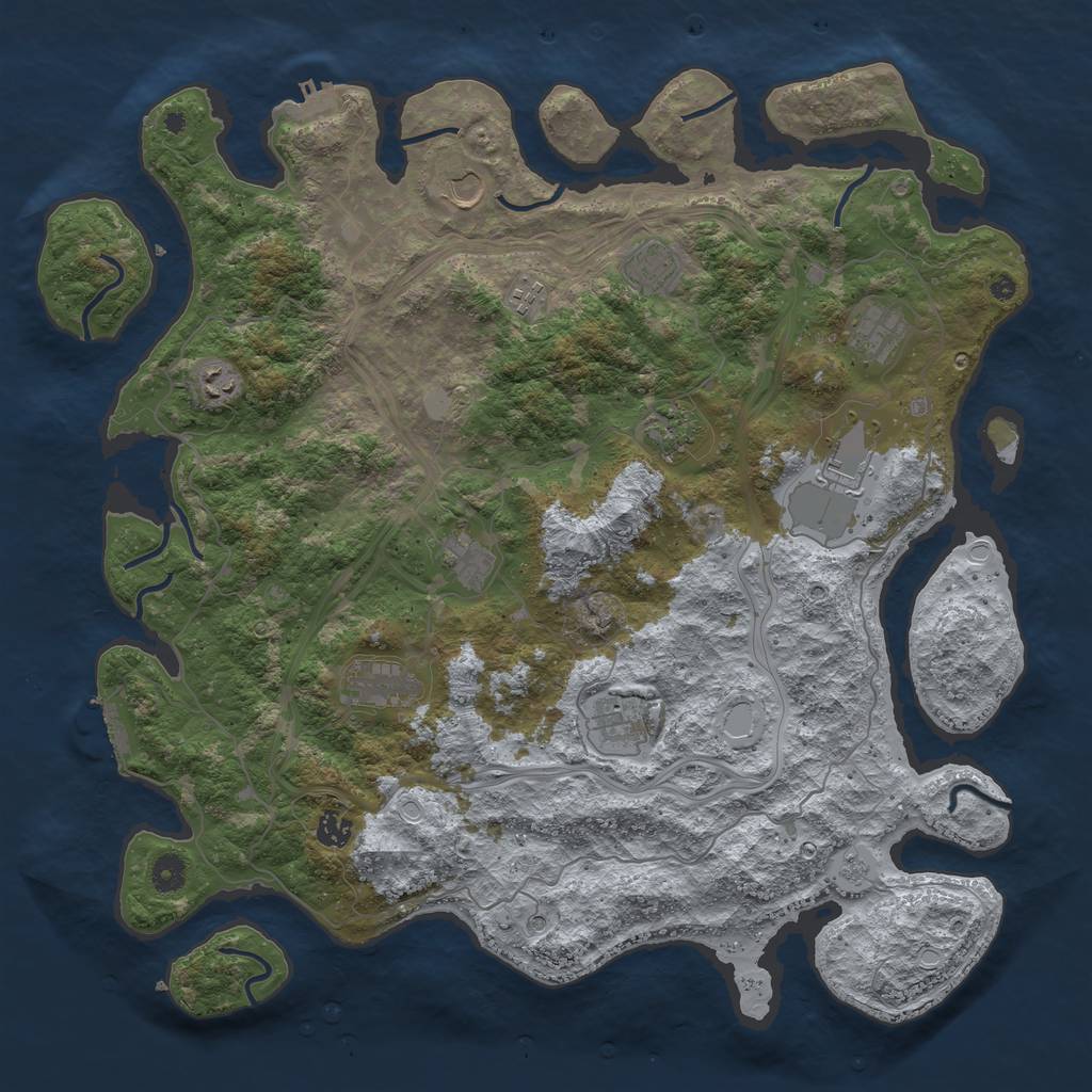 Rust Map: Procedural Map, Size: 4500, Seed: 15448, 18 Monuments