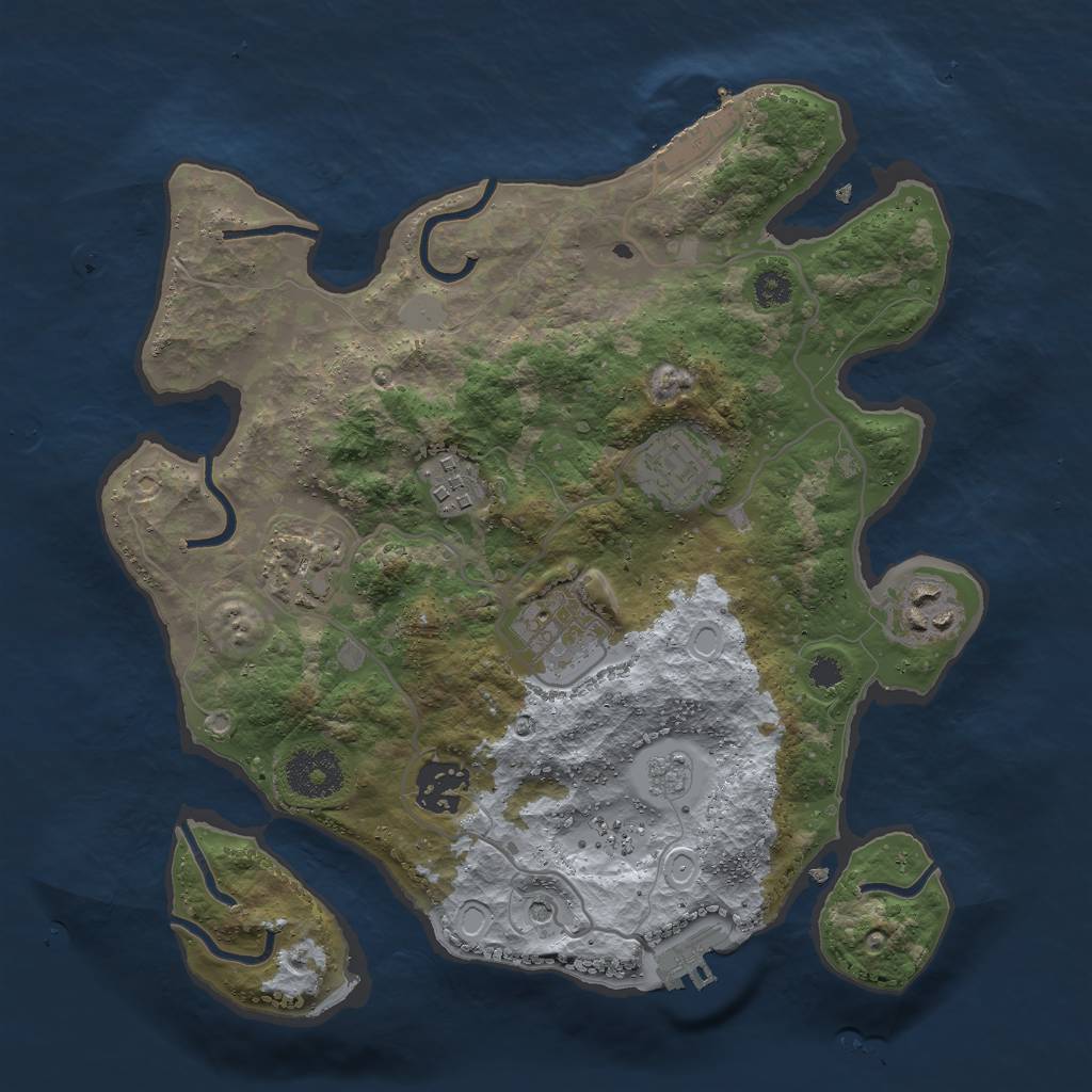 Rust Map: Procedural Map, Size: 3000, Seed: 1581552453, 13 Monuments