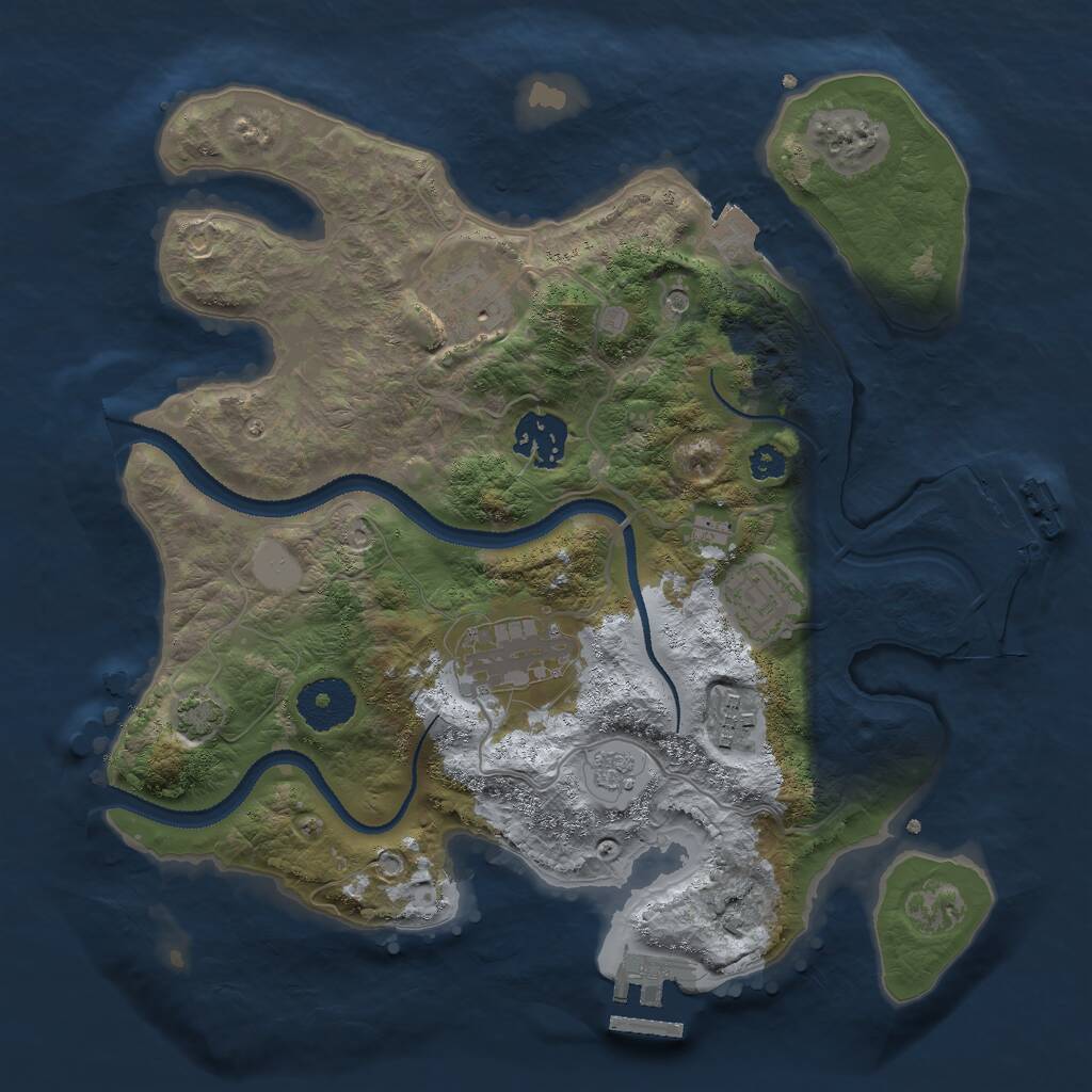 Rust Map: Procedural Map, Size: 3000, Seed: 4739, 11 Monuments