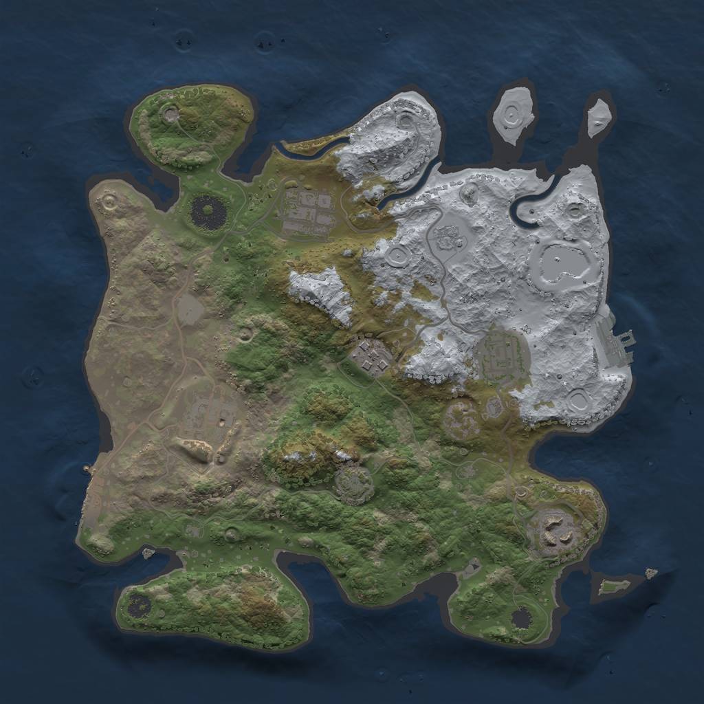 Rust Map: Procedural Map, Size: 3000, Seed: 15436, 12 Monuments