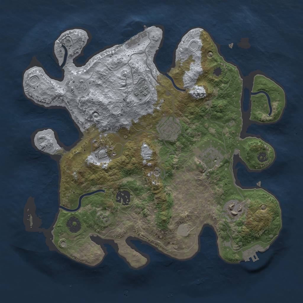 Rust Map: Procedural Map, Size: 3000, Seed: 29748, 13 Monuments