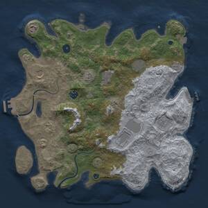 Thumbnail Rust Map: Procedural Map, Size: 3750, Seed: 610968361, 15 Monuments