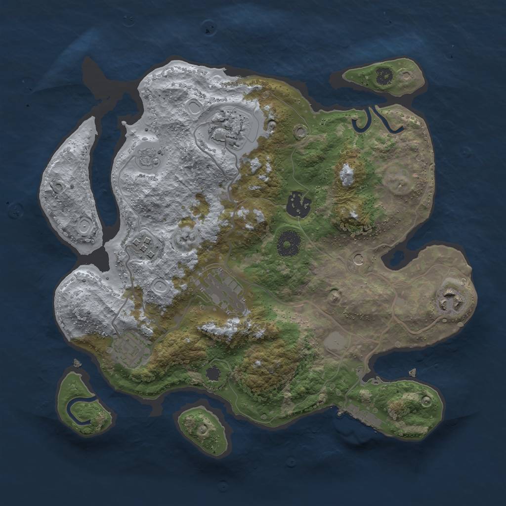 Rust Map: Procedural Map, Size: 3000, Seed: 925945809, 12 Monuments