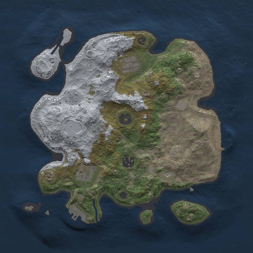 Rust Map: Procedural Map, Size: 3000, Seed: 15820, 11 Monuments