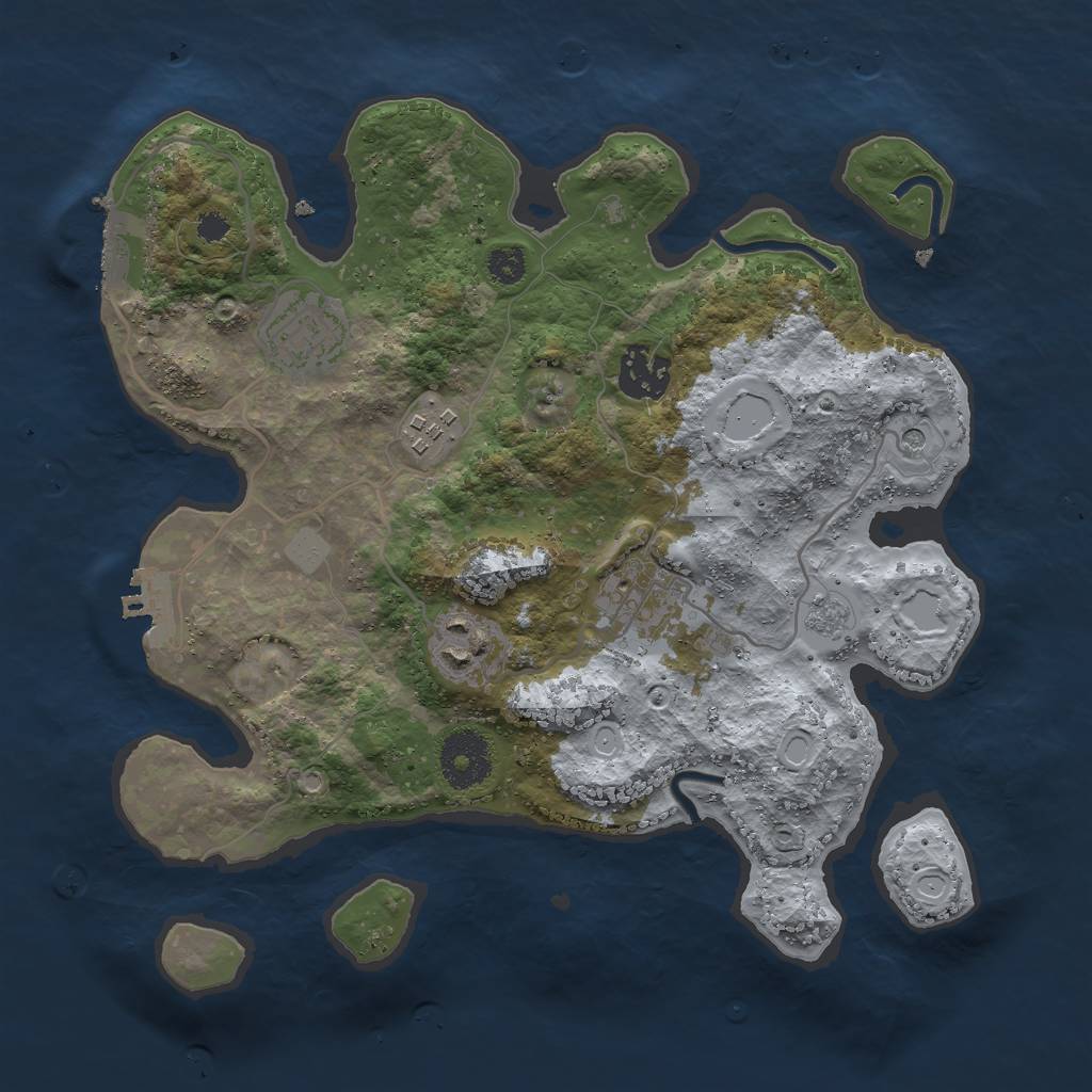 Rust Map: Procedural Map, Size: 3000, Seed: 16970, 12 Monuments