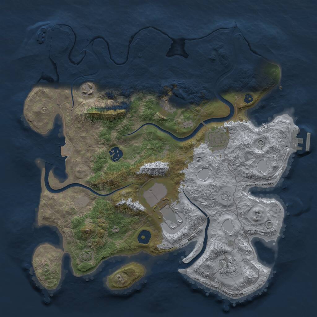 Rust Map: Procedural Map, Size: 3500, Seed: 1972079988, 12 Monuments