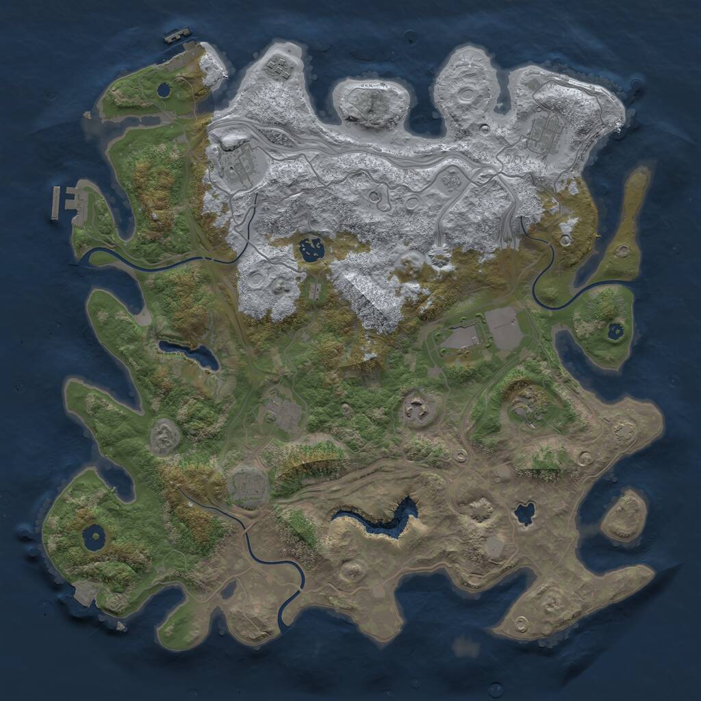 Rust Map: Procedural Map, Size: 4250, Seed: 1914819762, 15 Monuments
