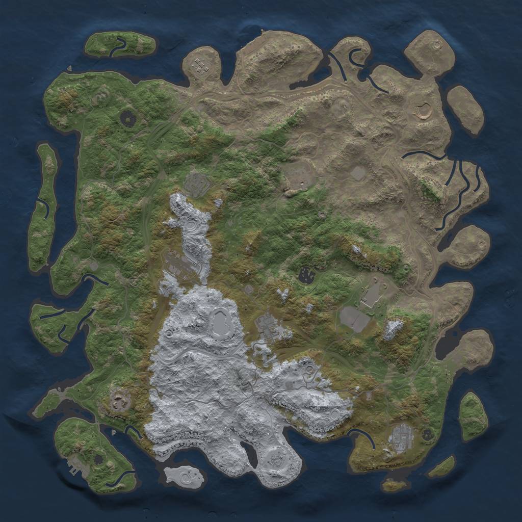 Rust Map: Procedural Map, Size: 4750, Seed: 21061957, 17 Monuments