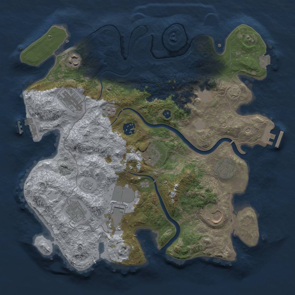 Rust Map: Procedural Map, Size: 3500, Seed: 518526692, 16 Monuments