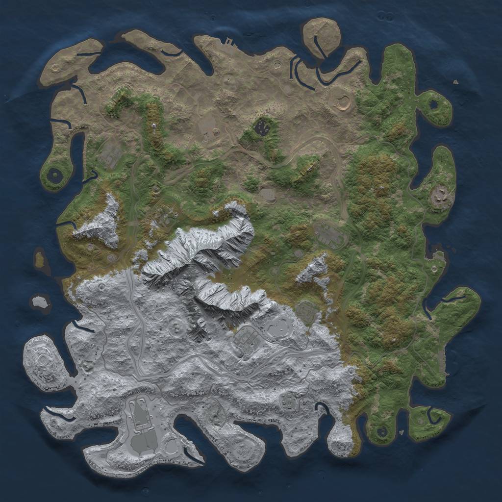 Rust Map: Procedural Map, Size: 5000, Seed: 264818586, 18 Monuments