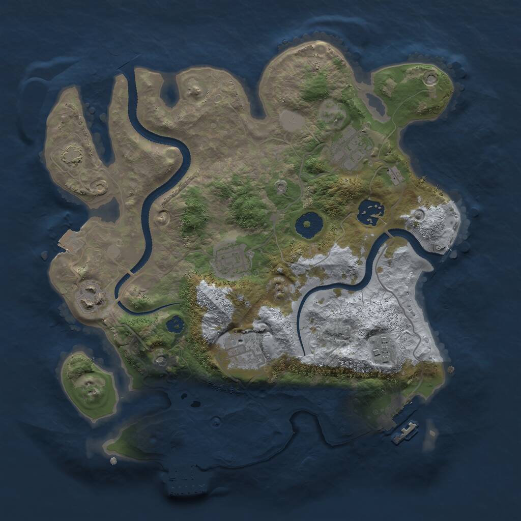 Rust Map: Procedural Map, Size: 3000, Seed: 19716, 11 Monuments