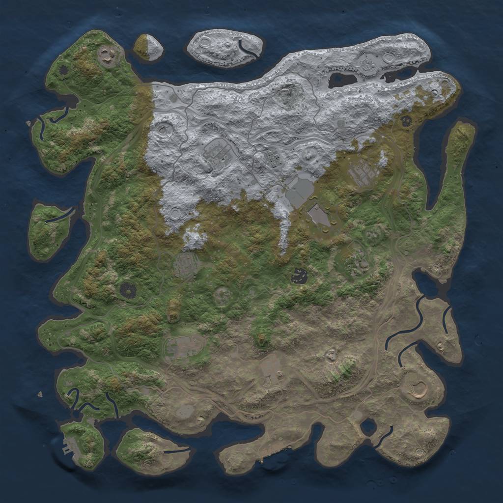 Rust Map: Procedural Map, Size: 4500, Seed: 226518477, 18 Monuments