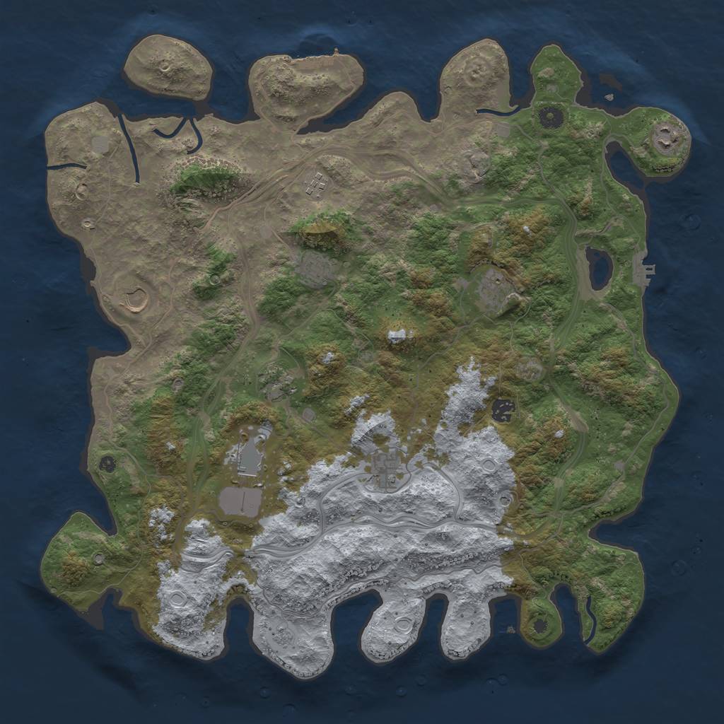 Rust Map: Procedural Map, Size: 4500, Seed: 10996, 16 Monuments
