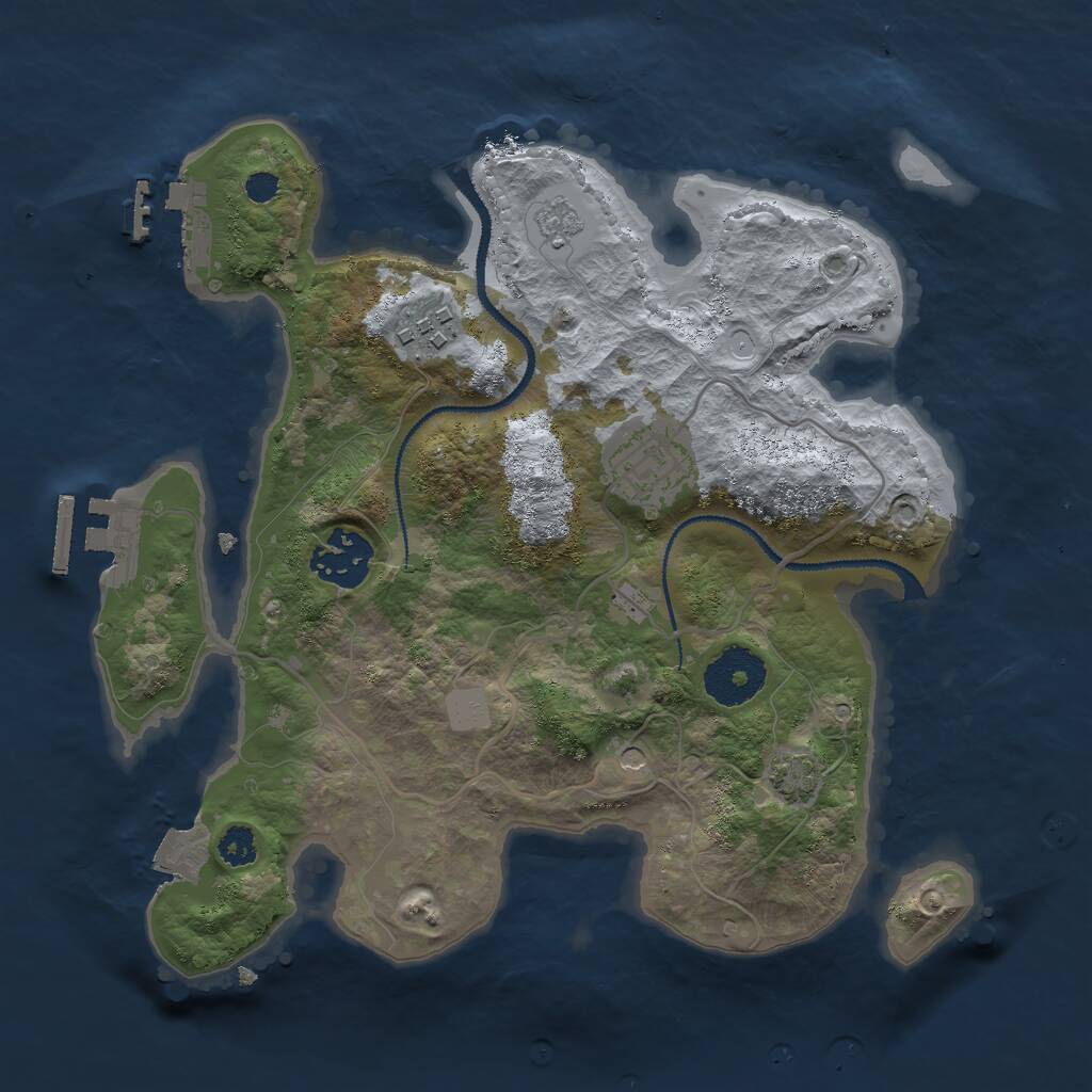 Rust Map: Procedural Map, Size: 2800, Seed: 94017, 9 Monuments
