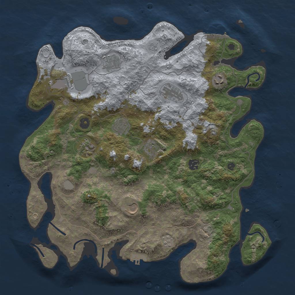 Rust Map: Procedural Map, Size: 4000, Seed: 1448755479, 17 Monuments