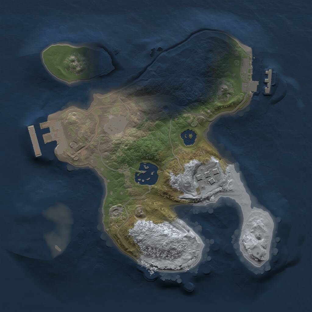 Rust Map: Procedural Map, Size: 2000, Seed: 225696715, 5 Monuments