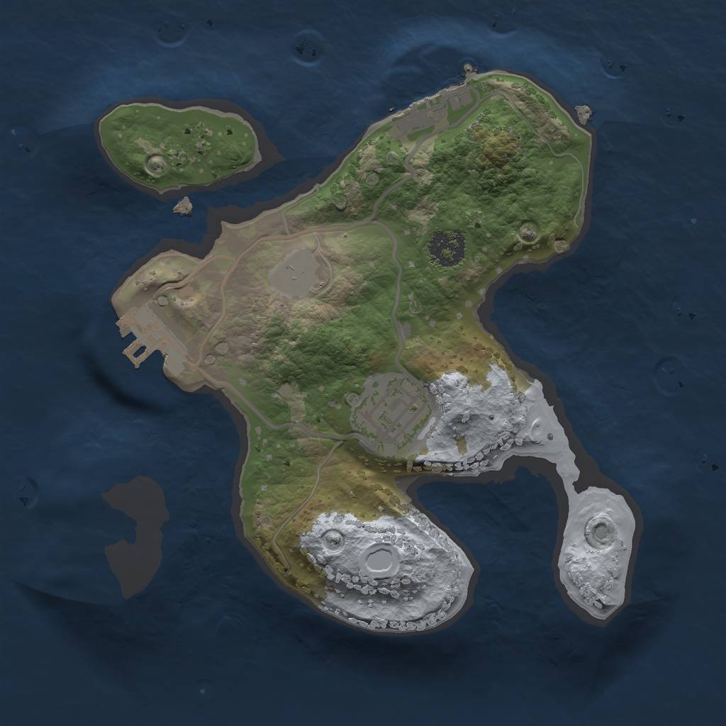 Rust Map: Procedural Map, Size: 2000, Seed: 225696715, 6 Monuments