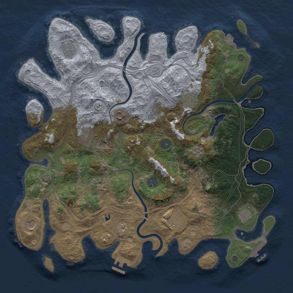 Rust Map: Procedural Map, Size: 4250, Seed: 1541810777, 19 Monuments