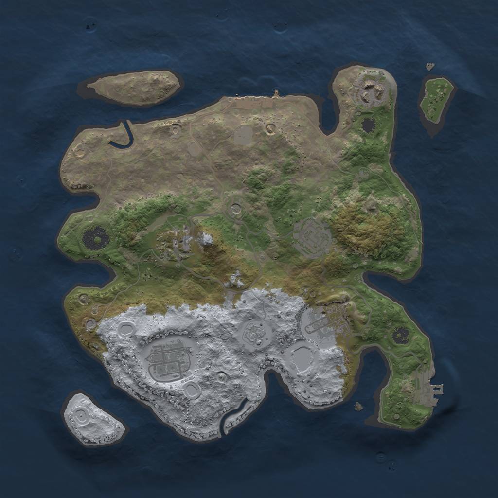 Rust Map: Procedural Map, Size: 3000, Seed: 31382, 12 Monuments