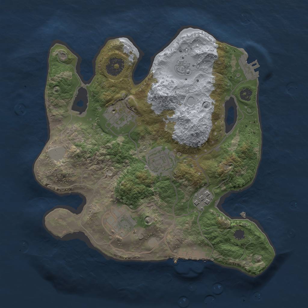 Rust Map: Procedural Map, Size: 2500, Seed: 951313397, 10 Monuments