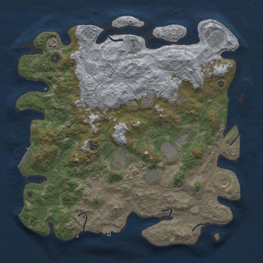 Rust Map: Procedural Map, Size: 4250, Seed: 865957458, 17 Monuments