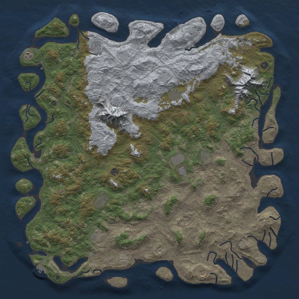 Rust Map: Procedural Map, Size: 6000, Seed: 11081108, 18 Monuments