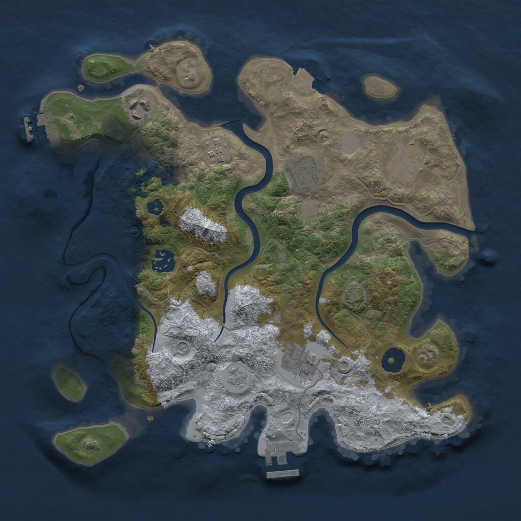 Rust Map: Procedural Map, Size: 3250, Seed: 24152525, 12 Monuments