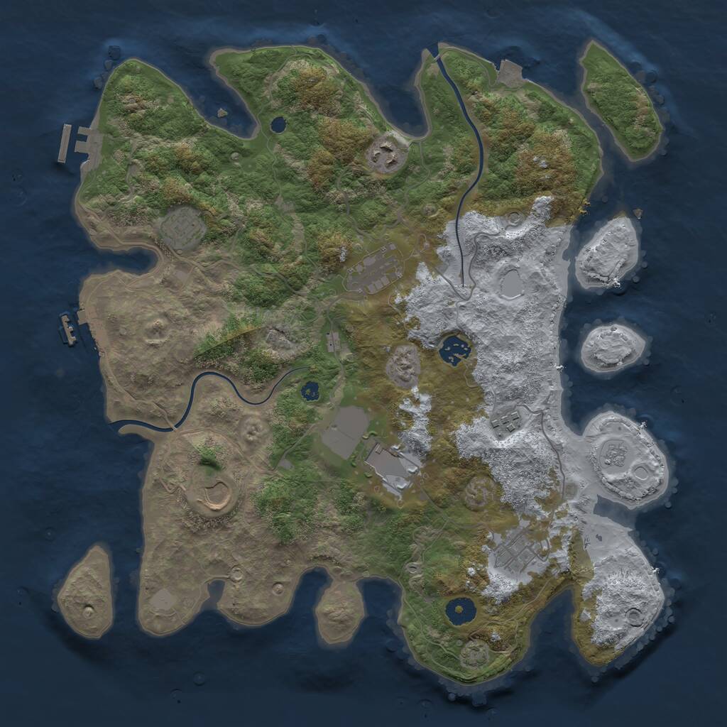Rust Map: Procedural Map, Size: 3800, Seed: 949433093, 14 Monuments